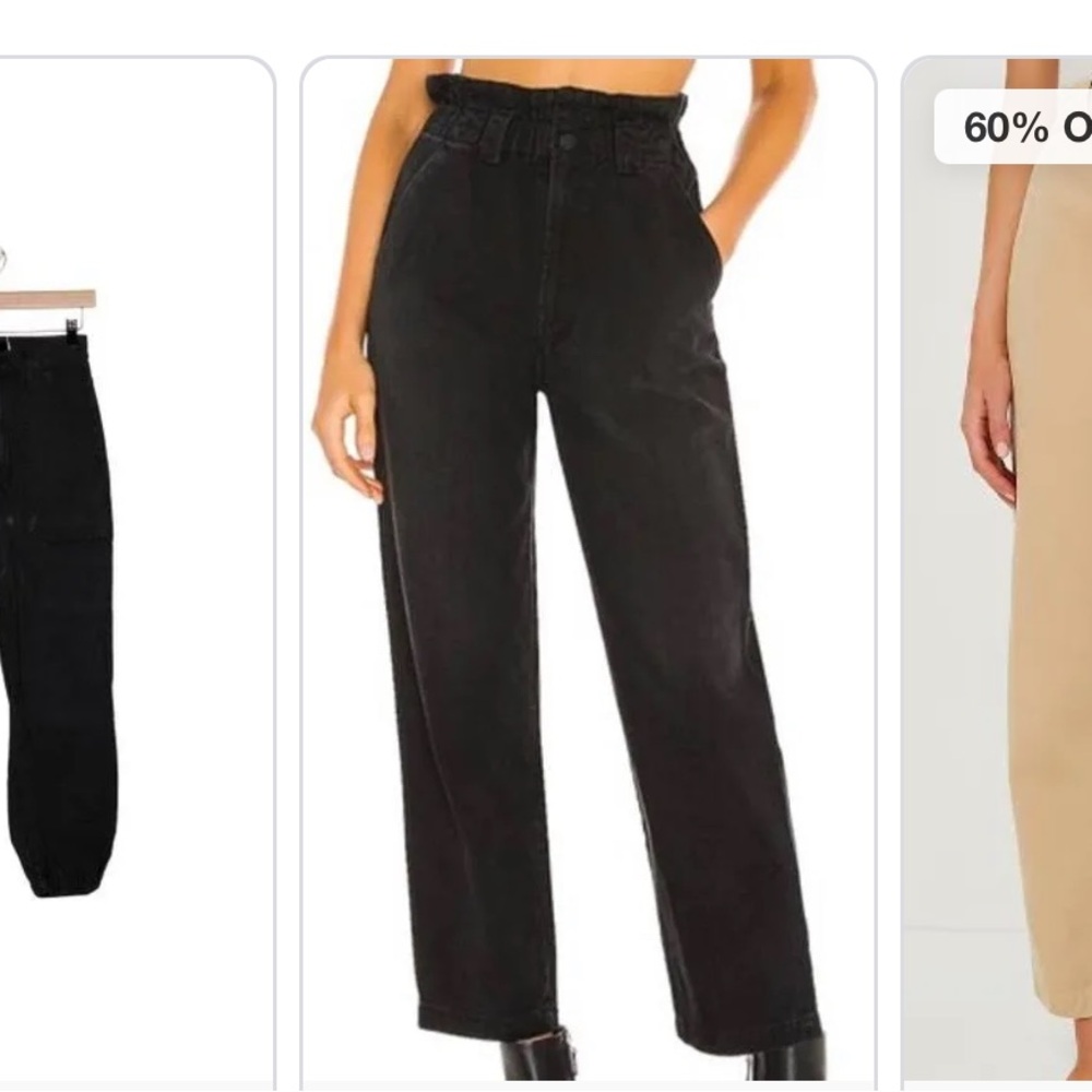 MOTHER THE YOYO RUFFLE GREASER ANKLE Black 26 Paperbag Black  Denim Ankle Jeans